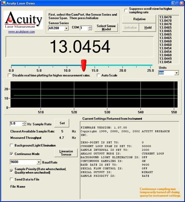 demo software screenshot