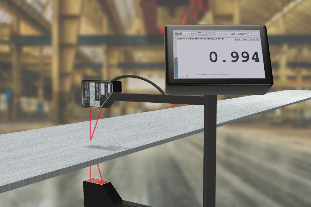 Laser sensor dual thickness measurement