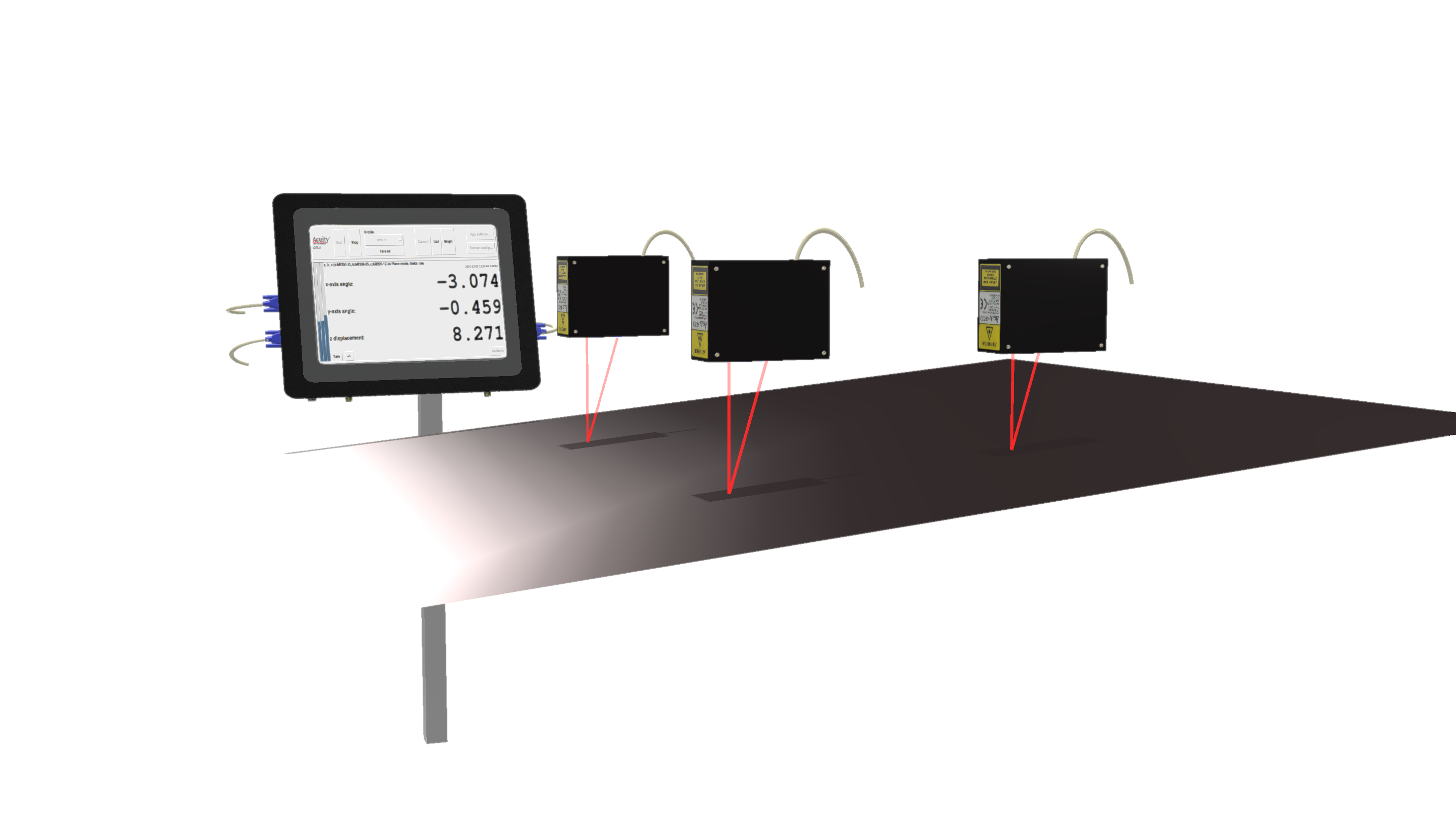 Plane analysis with laser sensors when object is tilted