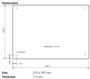 Dimensions of the Reflective Plate from Acuity Laser