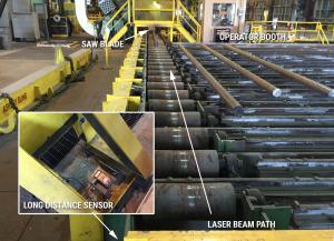 Cut-to-Length Steel Bar Measuring and cutting steel bars with laser sensors