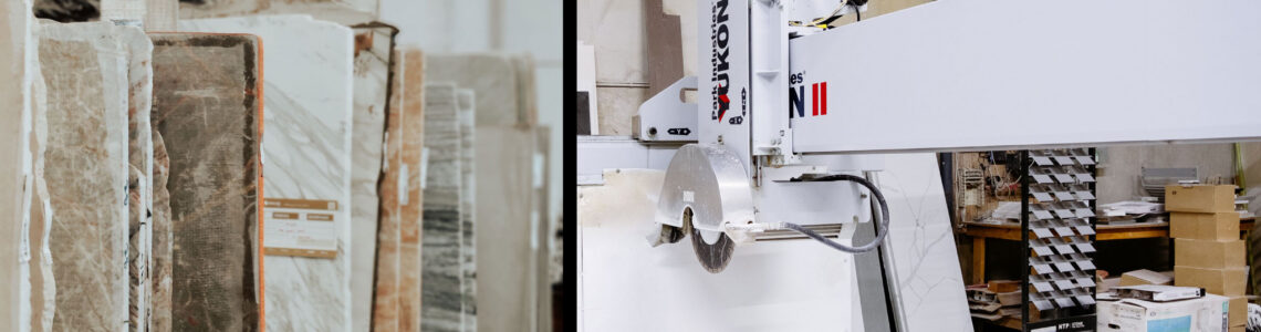 Wet Saw Cut-to-Length of Stone Slabs